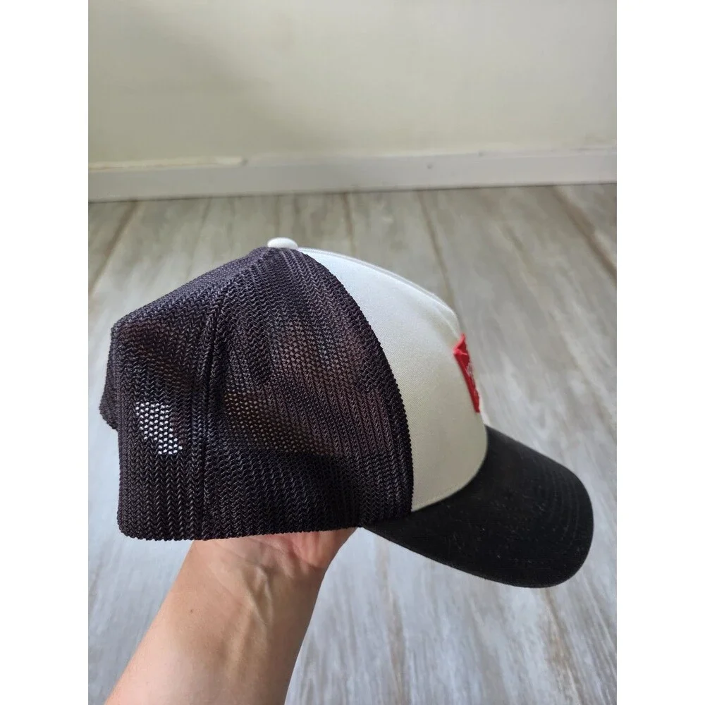 The North Face Trucker Hat FlexFit 110 Snapback Black White Red Logo Cap OS